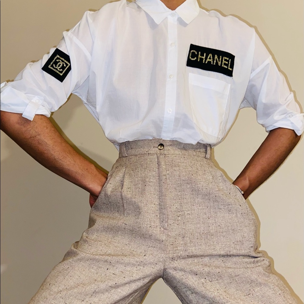 Cropped Linen Vintage Pants